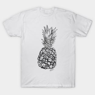 Hand-drawn Pineapple Print T-Shirt